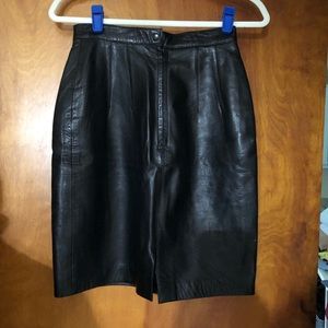 Leather mini skirt